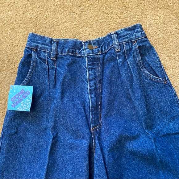 Rare TOUR de FRANCE Vintage JEANS High Waist Stone Washed Baggy New Tags 12 Tall - Picture 2 of 8